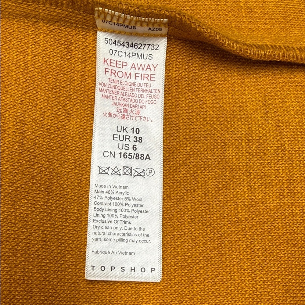 Topshop Mustard Trench Coat - Picture 6 of 8